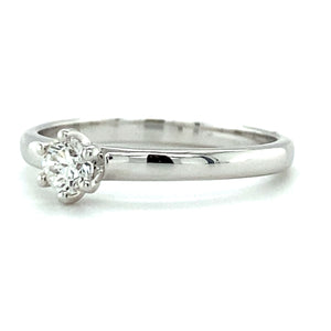 18 karaat witgouden solitair ring met 1 briljant geslepen diamant van 0.25 crt kleur top wesselton kwaliteit si model r9472 €1430