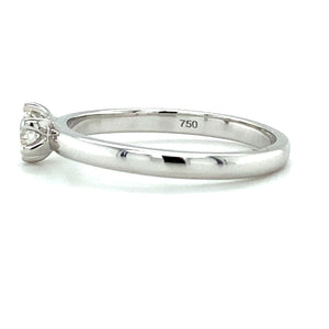 18 karaat witgouden solitair ring met 1 briljant geslepen diamant van 0.25 crt kleur top wesselton kwaliteit si model r9472 €1430 