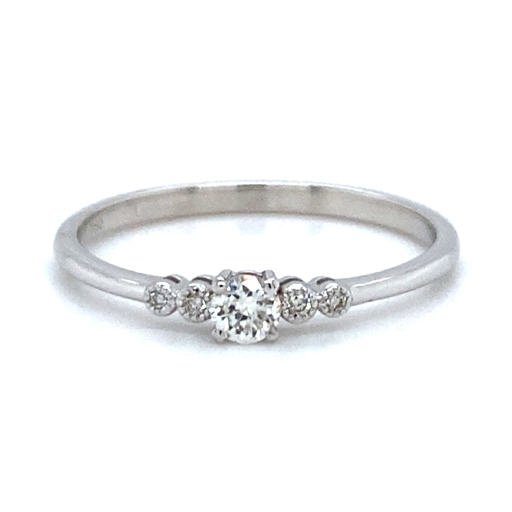 White gold fantasy row ring Precious R 9601