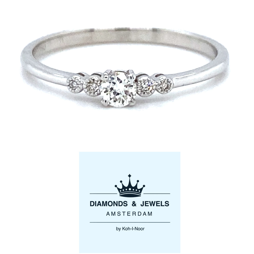 White gold fantasy row ring Precious R 9601