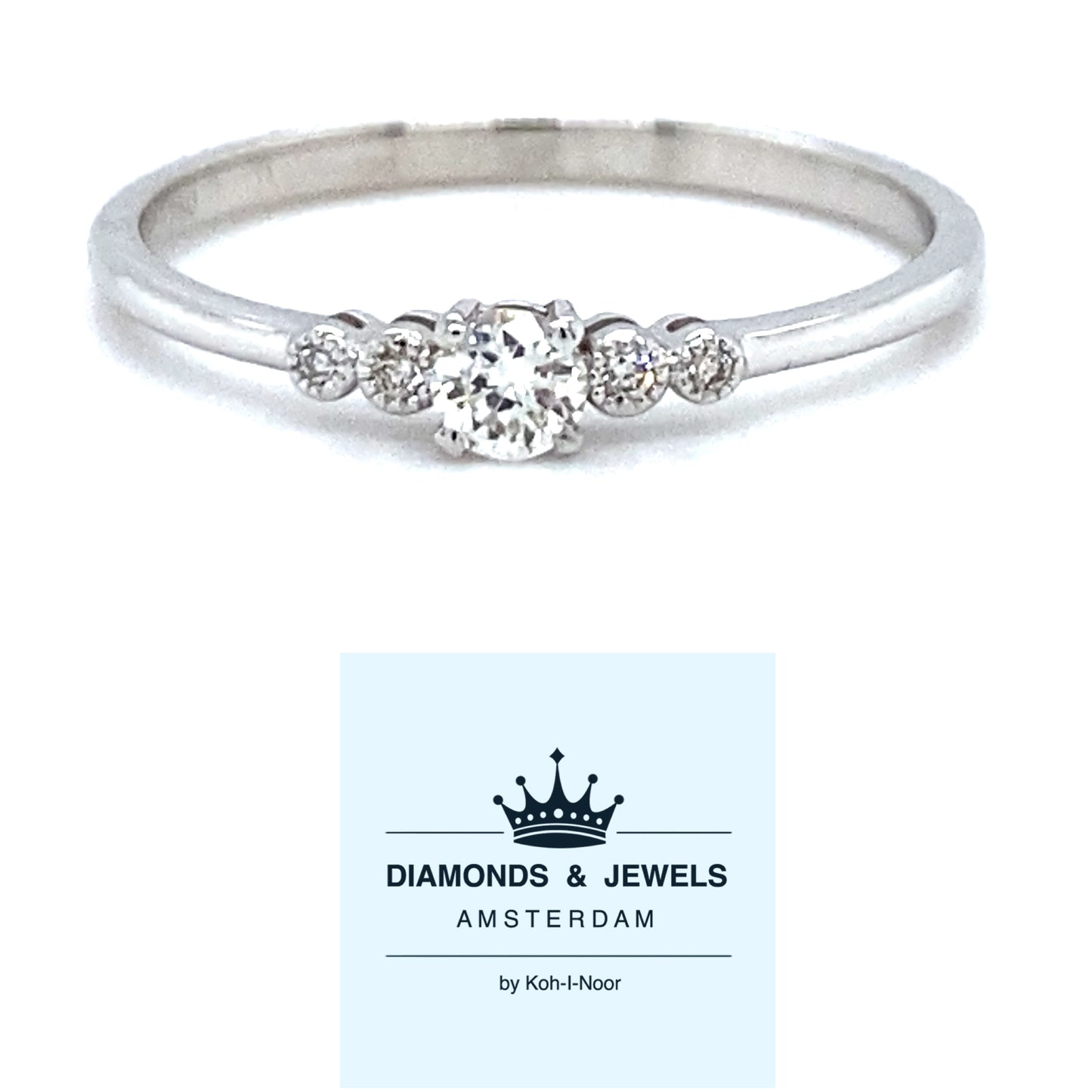 White gold fantasy row ring Precious R 9601