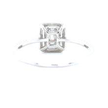 Load image into Gallery viewer, White gold halo fantasy row ring Royal Baguette R 9868

