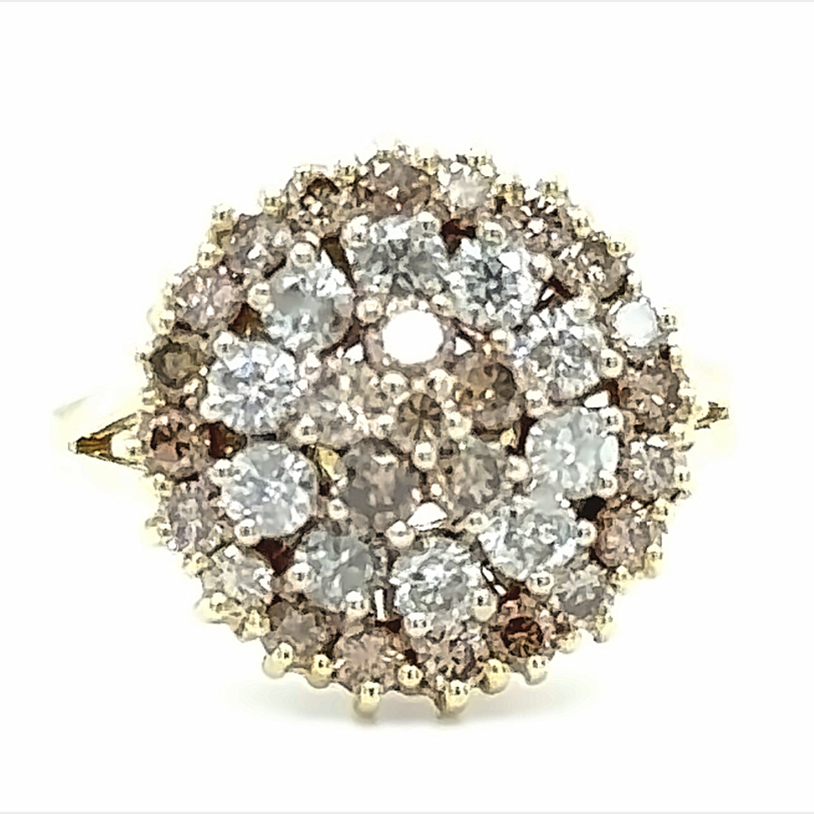 White gold rosette ring Colored Cocktail R 9489